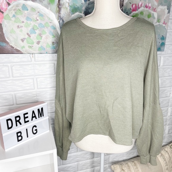 Pink Lily NEW Lovely Spirit Olive Thermal Sweater - Picture 2 of 6